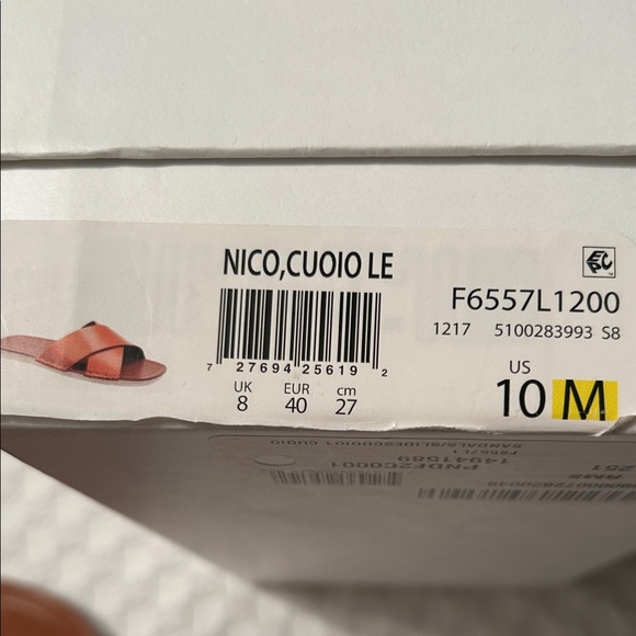 Vince Cognac Brown Leather Crisscross Slide Sandals - Picture 5 of 6